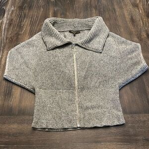 CYNTHIA STEFFE GRAY SWEATER JACKET SIZE SMALL